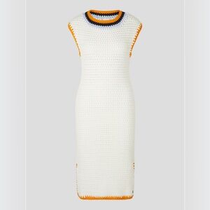Bogner Cream and Orange Crochet Dress